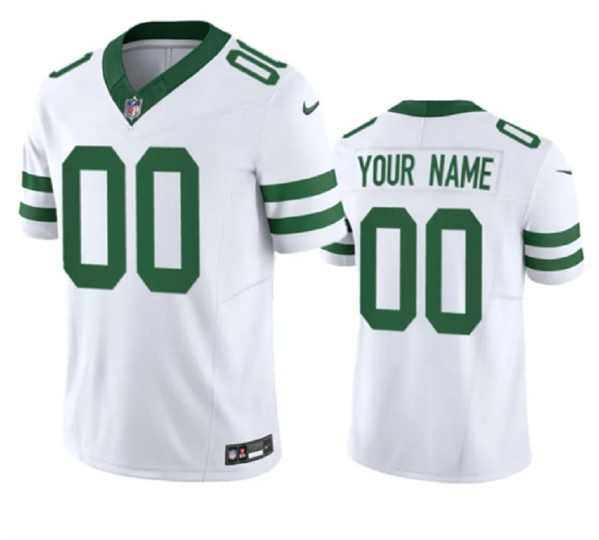 Men's White New York Jets Customized F.U.S.E. Throwback Vapor Untouchable Limited Stitched Jersey